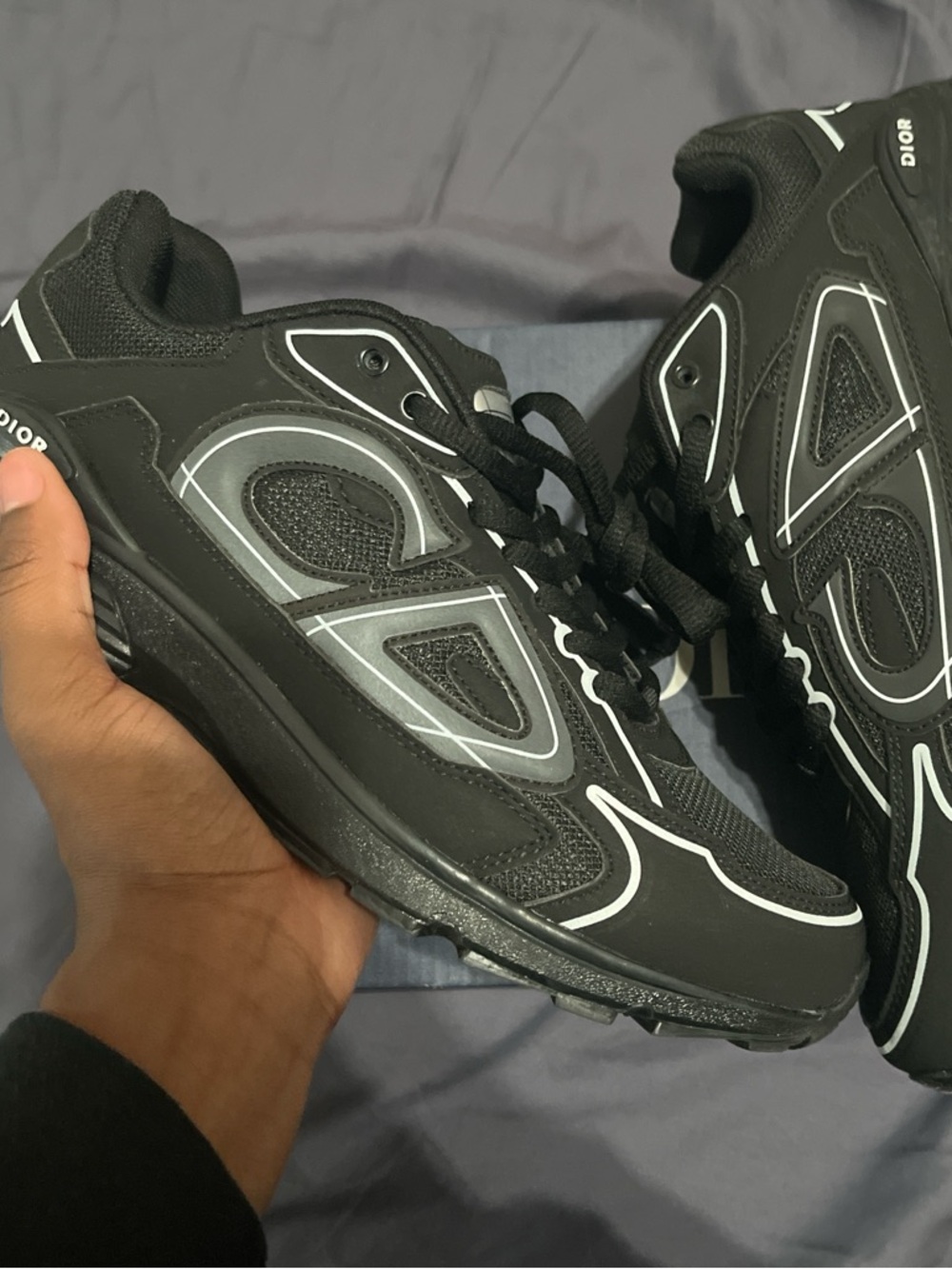 Dior Men’s Black Sneakers with Gray Accents